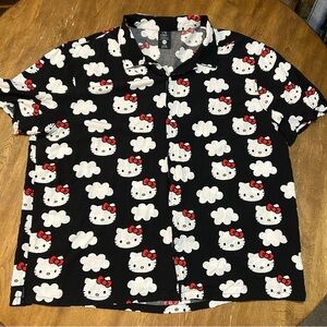 Sanrio Hello Kitty All Over Hawaiian Button Up Men's Shirt Size 3XL (54-56)